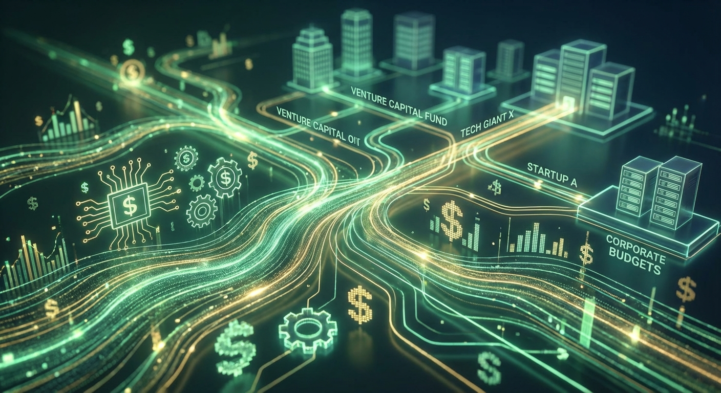 Flujo de dinero y recursos entre empresas tech