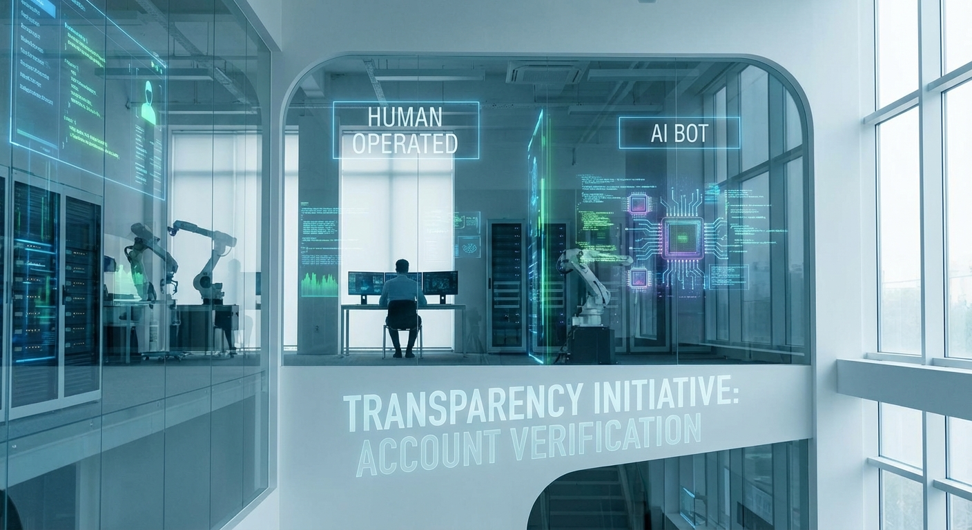Concepto de transparencia mostrando mecanismos digitales detrás de cuentas de redes sociales
